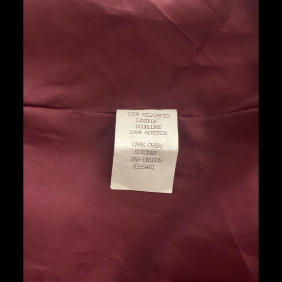 Cynthia Steffe Garnet Silk Skirt, Sheer overlay lined w-floral embroidery, 6 - Picture 5 of 6